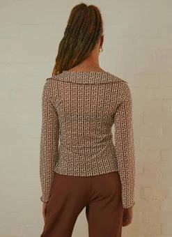 Peppermayo Exclusive Parisian Balcony Tie Top - Choc Logomania -Peppermayo Shop Peppermayo Jenaya 7.2.22 P4 4