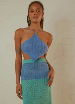 Peppermayo Exclusive Summer Crush Crochet Halter Top - Azure -Peppermayo Shop Peppermayo Jenaya 7.2.22 P4 50