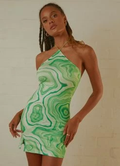 Peppermayo Electric Feel Halter Dress - Green -Peppermayo Shop Peppermayo Jenaya 7.2.22 P6 32