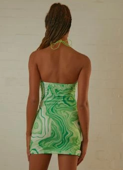 Peppermayo Electric Feel Halter Dress - Green -Peppermayo Shop Peppermayo Jenaya 7.2.22 P6 34