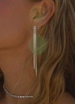 Peppermayo Mirrorball Diamante Earrings - Silver