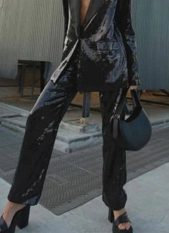 Peppermayo Exclusive Prince Sequin Pants - Black -Peppermayo Shop Peppermayo NYE PrinceSequinPants 1