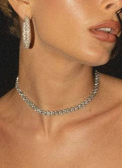 Peppermayo Breakfast At Tiffany's Crystal Choker - Crystal
