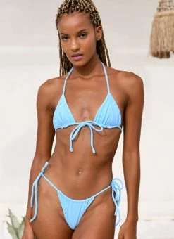 VDM The Label Marley Bikini Top - Sky Towelling And Matte Sky