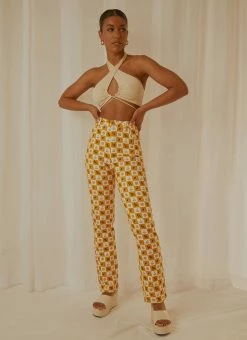 Peppermayo Exclusive Pina Colada Pants - Fruit Checkers -Peppermayo Shop Peppermayp Wholesale FEB 110