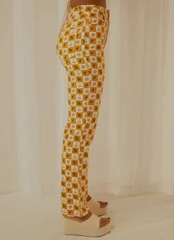 Peppermayo Exclusive Pina Colada Pants - Fruit Checkers -Peppermayo Shop Peppermayp Wholesale FEB 112