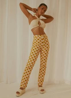 Peppermayo Exclusive Pina Colada Pants - Fruit Checkers