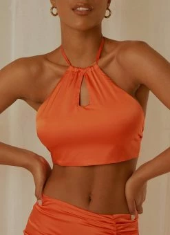 Peppermayo Exclusive Summer Evenings Halter Top - Orange