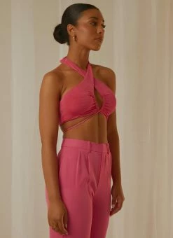 Peppermayo Exclusive Harlow Crop Top - Pink -Peppermayo Shop Peppermayp Wholesale FEB 67