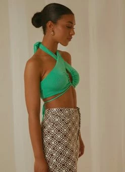 Peppermayo Exclusive Harlow Crop Top - Jade Green -Peppermayo Shop Peppermayp Wholesale FEB 77