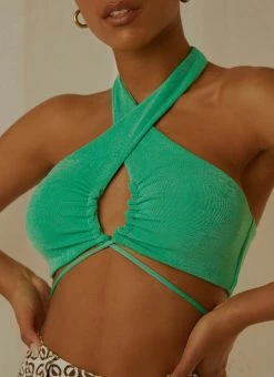 Peppermayo Exclusive Harlow Crop Top - Jade Green