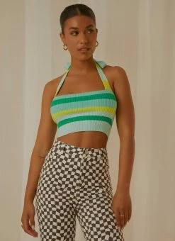 Peppermayo Exclusive Alba Knit Crop - Ocean Stripe -Peppermayo Shop Peppermayp Wholesale FEB 86