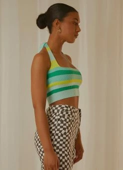 Peppermayo Exclusive Alba Knit Crop - Ocean Stripe -Peppermayo Shop Peppermayp Wholesale FEB 87