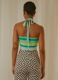 Peppermayo Exclusive Alba Knit Crop - Ocean Stripe -Peppermayo Shop Peppermayp Wholesale FEB 88