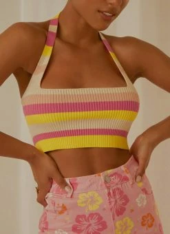 Peppermayo Exclusive Jagger Knit Crop - Sherbert Stripe