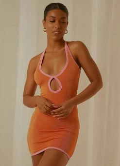 Peppermayo Exclusive Stardust Halter Mini Dress - Orange 9 Peppermayo Exclusive Stardust Halter Mini Dress - Orange -Peppermayo Shop Peppermayp Wholesale MARCH 132