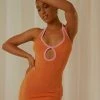 Peppermayo Exclusive Stardust Halter Mini Dress - Orange