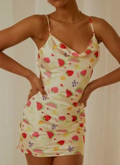 Peppermayo Exclusive Panama Cowl Neck Mini Dress - Tutti Fruitti -Peppermayo Shop Peppermayp Wholesale MARCH 95