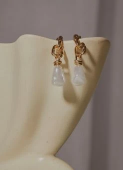Peppermayo RSVP Earrings - Gold/ Pearl -Peppermayo Shop RSVPEarrings 2