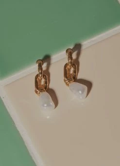 Peppermayo RSVP Earrings - Gold/ Pearl -Peppermayo Shop RSVPEarrings 5