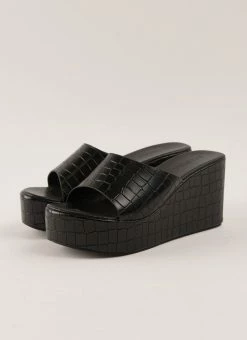 Cult Avenue Villa Playa Mule Heel - Black Croc
