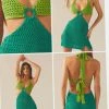 Peppermayo Exclusive Heaven Crochet Dress - Green Splice -Peppermayo Shop Thumbnail frame quarter2