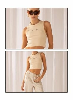 Abrand A Heather Singlet - Latte