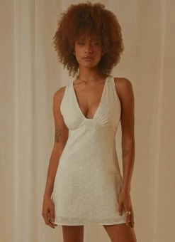 Peppermayo Exclusive Blank Space Mini Dress - White Broderie