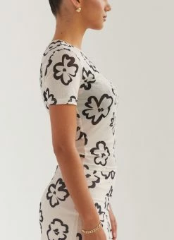 Silk X Peppermayo Structured Shapes Mesh Tee - Glazed Floral -Peppermayo Shop a7708690cec946de9d5bb11b90a21f89