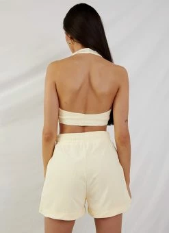 Peppermayo Exclusive Voyage Terry Halter Crop - Yellow -Peppermayo Shop a847b59ecbcb4af59c093bc802331f6e