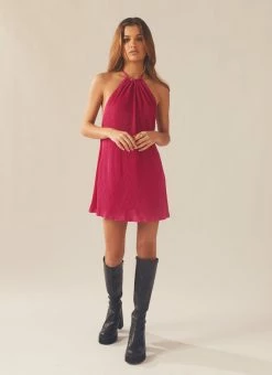 Peppermayo Exclusive Love From Europe Halter Plisse Dress - Magenta -Peppermayo Shop a945ab329ebc42639a3032d1b23e10f6