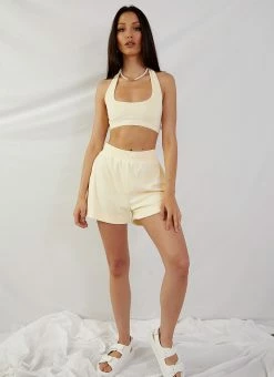 Peppermayo Exclusive Voyage Terry Halter Crop - Yellow -Peppermayo Shop a9e097ea15a34f4abb0211861de29651