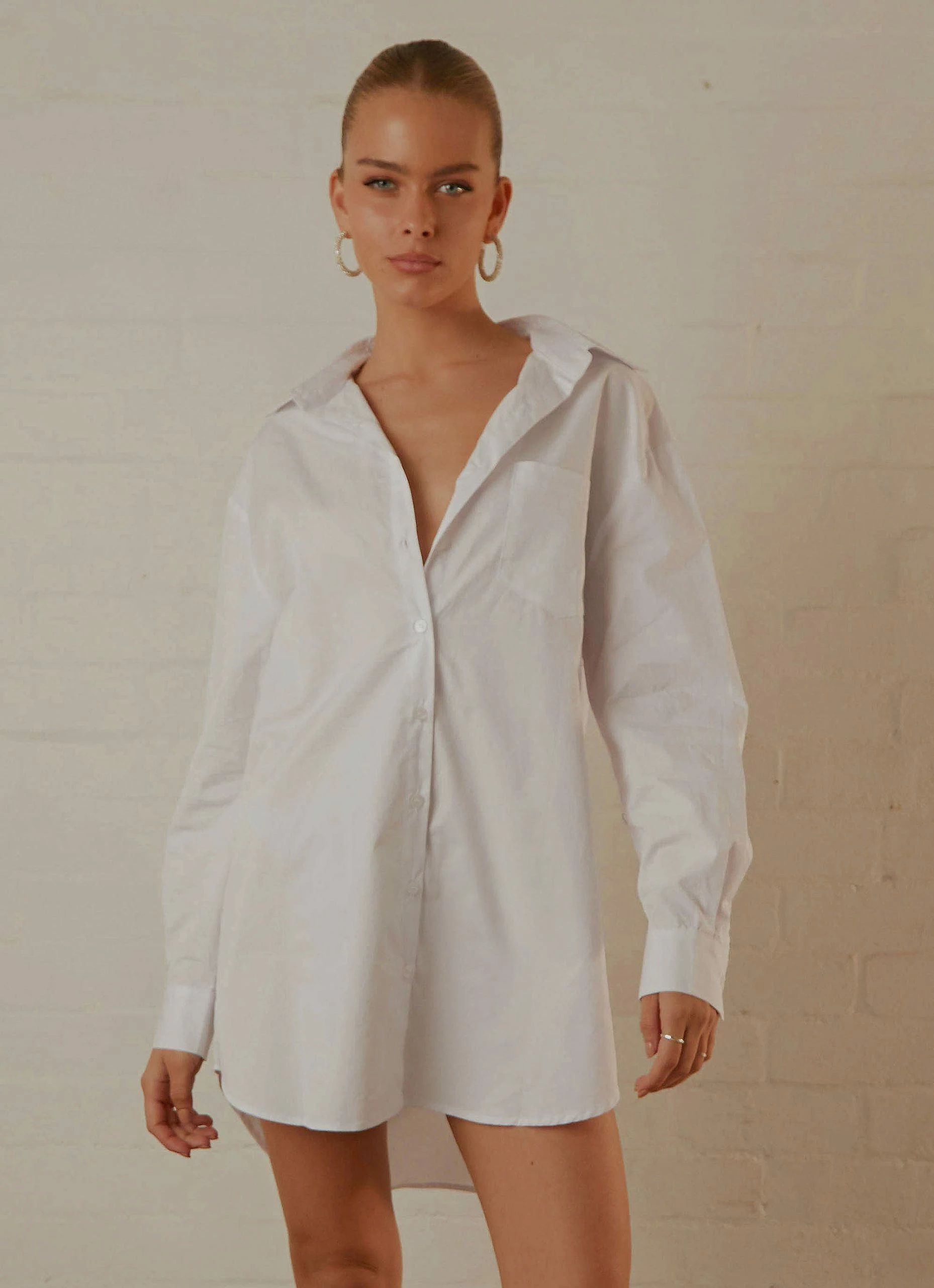 Peppermayo Exclusive Downtown Love Shirt Dress - White 5 Peppermayo Exclusive Downtown Love Shirt Dress - White - Image 3