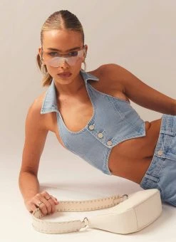 Peppermayo Exclusive Backstage Pass Denim Vest Top - Subdued Blue 12 Peppermayo Exclusive Backstage Pass Denim Vest Top - Subdued Blue -Peppermayo Shop ab3aa8dd59e545298445db65676b5c2a