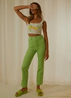 Peppermayo Exclusive Electric Avenue Pants - Lime Wave