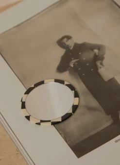 Peppermayo Irina Mini Hand Mirror - Black And White Check -Peppermayo Shop b31efce1665d4aa5bcaad6e9b46201d1