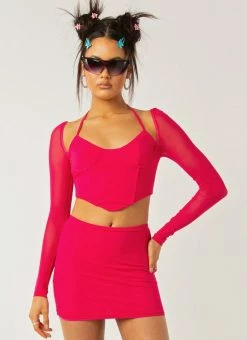 Peppermayo Exclusive Sienna Mesh Halter Top - Magenta -Peppermayo Shop b69eb87a7c564cee89302e9785b72701