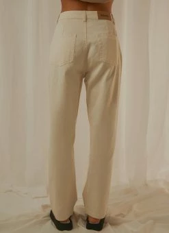 Afends Shelby Hemp Twill High Waist Leg Pant - Natural -Peppermayo Shop b7c38ae6a2a14daf9cdad67aaa3ea87b