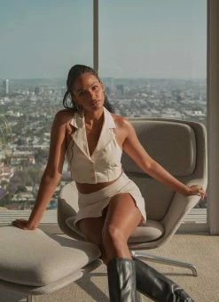 Riley Hubatka X Peppermayo Trend Set Vest Top - Creme -Peppermayo Shop b8d9374185aa48ae957fc0f125cdcc01