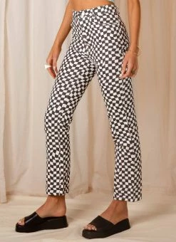 Peppermayo Exclusive Electric Avenue Pants - Warped Check -Peppermayo Shop ba9cd8ba5fd1425584d634cf3a02901d