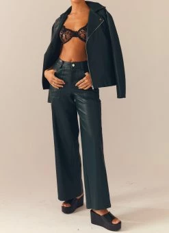 Peppermayo Exclusive In My Natural Element PU Pants - Dark Forest -Peppermayo Shop bc1d3e1d86114b19be06a2d98c12366c