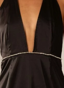 Peppermayo Exclusive Breaking Hearts Diamante Mini Dress - Onyx -Peppermayo Shop be10efb73427404095145a0af0380819