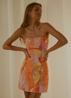 Peppermayo Exclusive Sunday Spritz Linen Tube Dress - Paloma