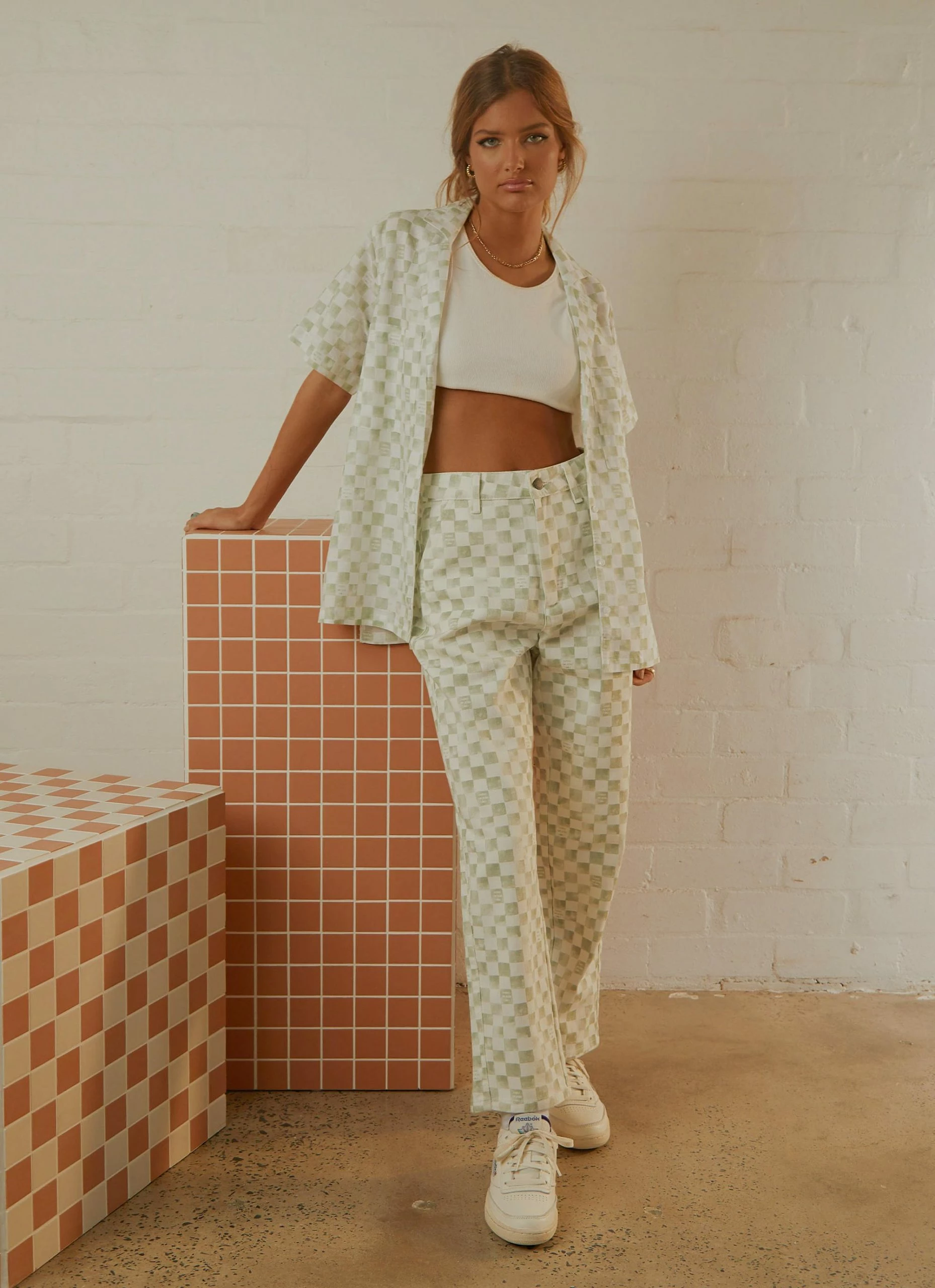 Cools Club California Pant - Sage Checker 3 Cools Club California Pant - Sage Checker