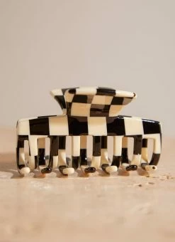 Peppermayo Banks Hair Clip - Black Check -Peppermayo Shop c29f203a186048aba2a7ede292336622