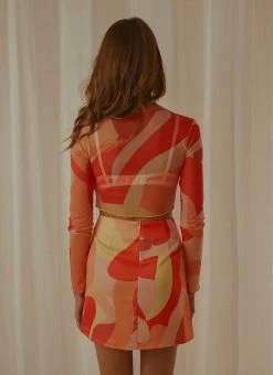 Peppermayo Exclusive Everglow Sheer Top - Flaming -Peppermayo Shop c95e23f693fa48968b8d41247b344cd0