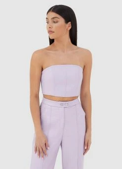 4TH & RECKLESS Tropez Leather Top - Lilac