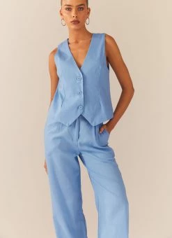 Peppermayo Exclusive Garden Girls Linen Pants - Sea Breeze -Peppermayo Shop ce41588aafb94d7083a8caafb67c8182