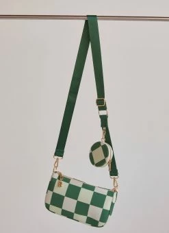 Riley Hubatka X Peppermayo Laguna Cross Body Bag - Green Check -Peppermayo Shop d20789f6a2c04d7f93a42494d5218cd8