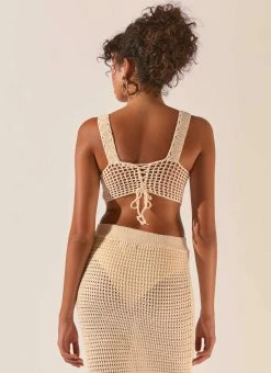 Peppermayo Exclusive Dreaming Of The Coast Crochet Corset - Seashell -Peppermayo Shop d38df35e7a83405aa2863565b6f159c4